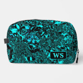 Vibrant Teal Monogram Toiletry Bag  ドップキット (正面)