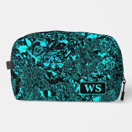 Vibrant Teal Monogram Toiletry Bag  ドップキット (正面)
