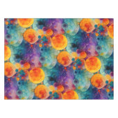 Vibrant Teal Purple Orange Fractal Art Pattern  テーブルクロス (正面(横))