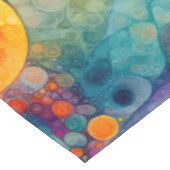 Vibrant Teal Purple Orange Fractal Art Pattern  テーブルクロス (アングル)