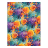 Vibrant Teal Purple Orange Fractal Art Pattern  テーブルクロス (正面)