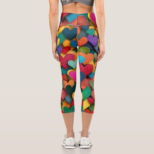 Vibrant Textured Heart Mosaic カプリレギンス (裏面)