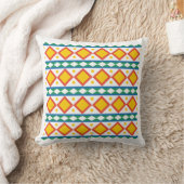 Vibrant Tibetan Art Square Pillow | Colorful Boho  クッション (ブランケット)