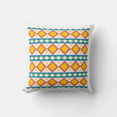 Vibrant Tibetan Art Square Pillow | Colorful Boho  クッション (正面)