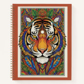 Vibrant Tiger Zentangle Art Nooracle Journal ノートブック (正面)