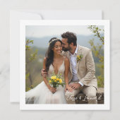 Vibrant Timeless Lemons Branches Wedding Photo サンキューカード (裏面)