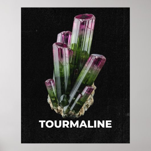 Vibrant Tourmaline Crystal ポスター (正面)