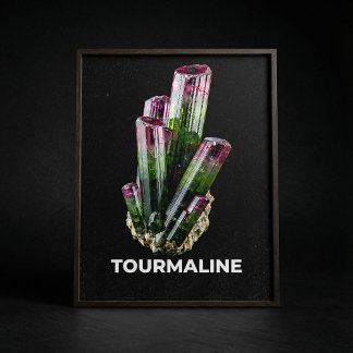 Vibrant Tourmaline Crystal ポスター