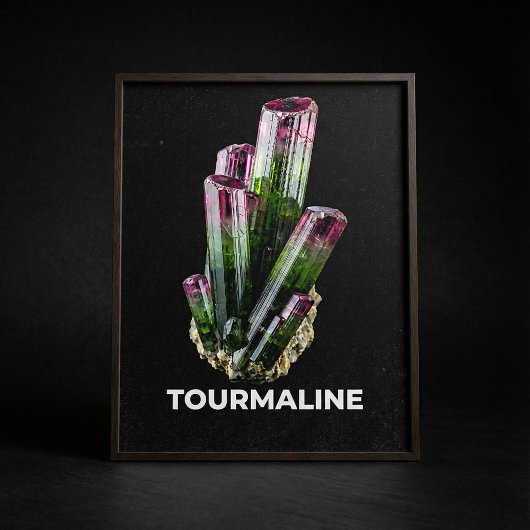 Vibrant Tourmaline Crystal ポスター