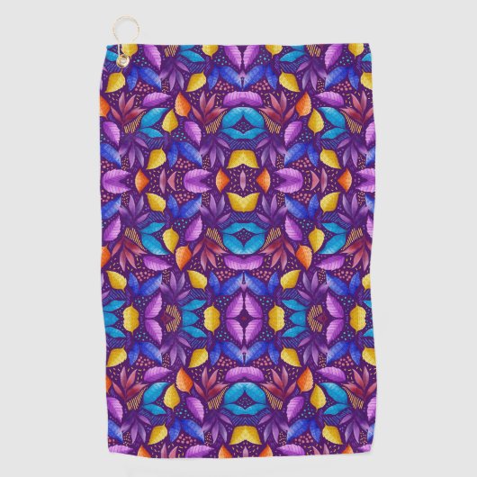 Vibrant towel featuring a symmetrical pattern ゴルフタオル (正面)