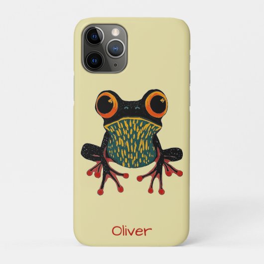Vibrant Tree Frog Illustration Case-Mate iPhoneケース (裏)