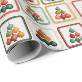 Vibrant Tree Grid for Christmas Cheer ラッピングペーパー (ロールコーナー)