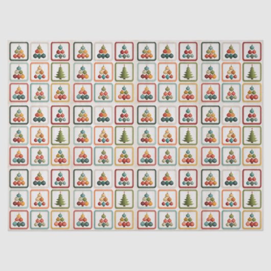 Vibrant Tree Grid for Christmas Cheer 薄葉紙 (正面)