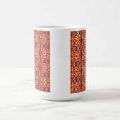 Vibrant Tribal Fusion Geometric Symmetry Pattern コーヒーマグカップ (中央)