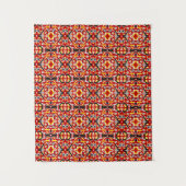Vibrant Tribal Fusion Geometric Symmetry Pattern タペストリー (正面)