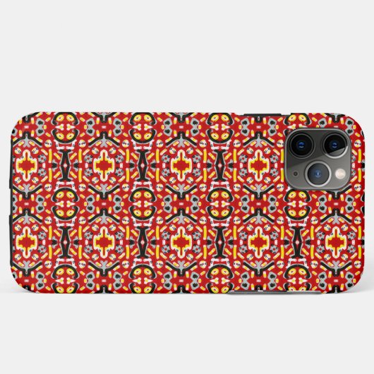 Vibrant Tribal Fusion Geometric Symmetry Pattern Case-Mate iPhoneケース (裏面(横))