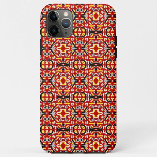 Vibrant Tribal Fusion Geometric Symmetry Pattern Case-Mate iPhoneケース (裏面)