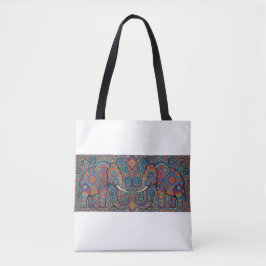 Vibrant Tribal Spirit elephants Tote Bag トートバッグ