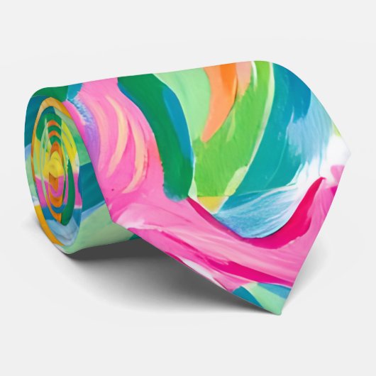 Vibrant Tropical Abstract  ネクタイ (ロール)