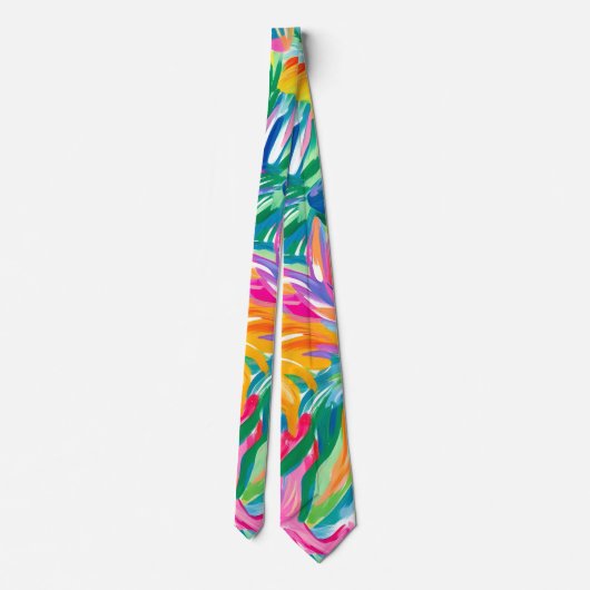 Vibrant Tropical Abstract  ネクタイ (裏面)