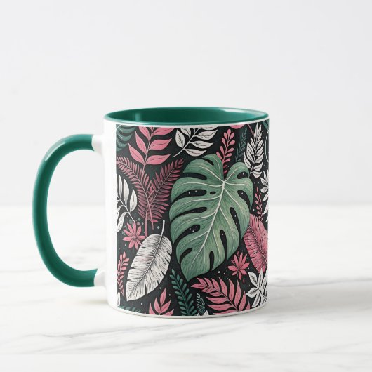 Vibrant tropical botanical マグカップ (左)