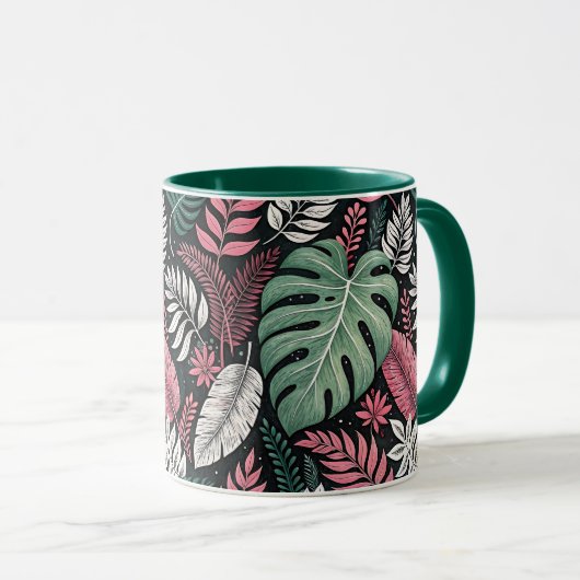 Vibrant tropical botanical マグカップ (正面右)