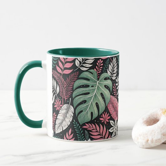 Vibrant tropical botanical マグカップ (ドーナツ)