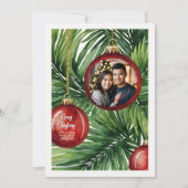 Vibrant Tropical Christmas Palm Watercolor Photo シーズンカード (正面)
