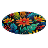Vibrant Tropical Flower Art カッティングボード (角)