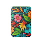 Vibrant Tropical Jungle Bloom Art バスマット (正面縦)