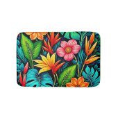 Vibrant Tropical Jungle Bloom Art バスマット (正面)