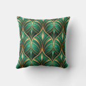 vibrant tropical leaves and orange flowers クッション (裏面)