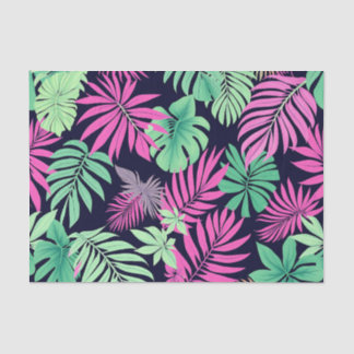 Vibrant Tropical Leaves Neon Pattern 薄葉紙