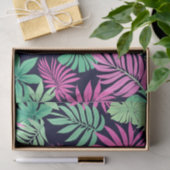 Vibrant Tropical Leaves Neon Pattern 薄葉紙 (ギフト)