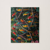 Vibrant Tropical Macaws Jungle ジグソーパズル (縦)