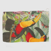Vibrant Tropical Toucan Birds Art Exotic Jungle  ゴルフタオル (横)
