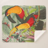 Vibrant Tropical Toucan Birds Art Exotic Jungle シェルパブランケット (正面(横))
