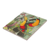 Vibrant Tropical Toucan Birds Art Exotic Jungle  タイル (側面)