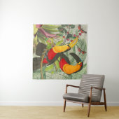 Vibrant Tropical Toucan Birds Art Exotic Jungle  タペストリー (インサイチュ(横))