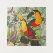 Vibrant Tropical Toucan Birds Art Exotic Jungle  タペストリー (正面)