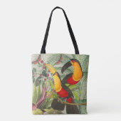 Vibrant Tropical Toucan Birds Art Exotic Jungle トートバッグ (裏面)