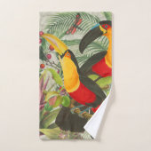 Vibrant Tropical Toucan Birds Art Exotic Jungle  バスタオルセット (ハンドタオル)