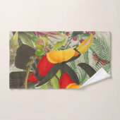 Vibrant Tropical Toucan Birds Art Exotic Jungle  バスタオルセット (ハンドタオル)