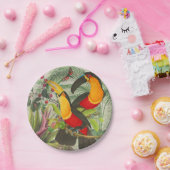 Vibrant Tropical Toucan Birds Art Exotic Jungle  ペーパープレート (パーティー)