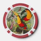 Vibrant Tropical Toucan Birds Art Exotic Jungle  ポーカーチップ (裏面)