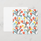 Vibrant Tulip Pattern Floral Design on White 招待状 (正面/裏面)