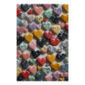 Vibrant Valentine Poster – Fantasy Hearts Design  ポスター (正面)