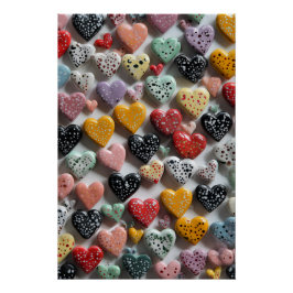 Vibrant Valentine Poster – Fantasy Hearts Design  ポスター