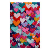 Vibrant Valentine Poster – Fantasy Hearts Design  ポスター (正面)