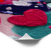 Vibrant Valentine Poster – Fantasy Hearts Design  ポスター (コーナー)